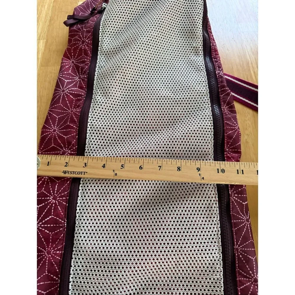 Lululemon Yoga Mat Bag Burgundy Print Mesh Zip Carrier